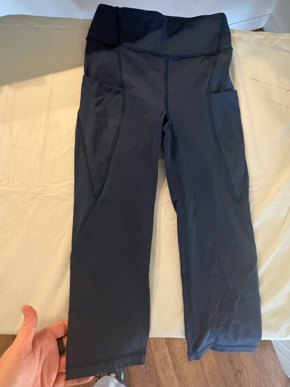 lululemon athletica Navy Athletic capri leggings with Side Pockets